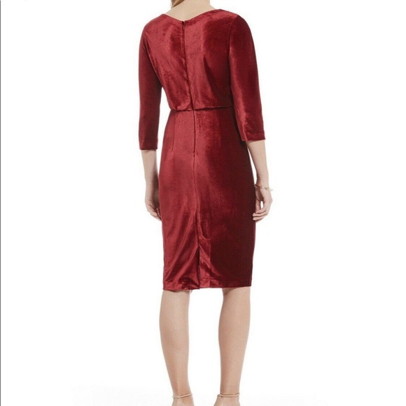 Belle Badgley Mischka Velvet IT Boatneck Dress 2 - Picture 2 of 4
